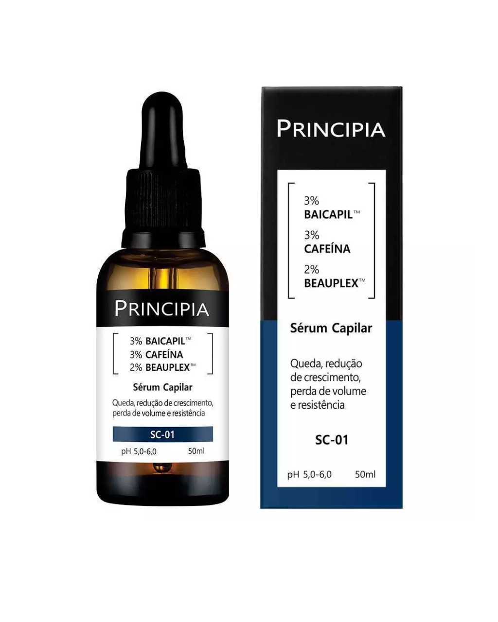 Escova Massageadora Capilar com LED 4 em 1 e Serum Principia para Estimulo de Crescimento e Fortalecimento dos Cabelos