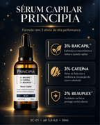 Escova Massageadora Capilar com LED 4 em 1 e Serum Principia para Estimulo de Crescimento e Fortalecimento dos Cabelos