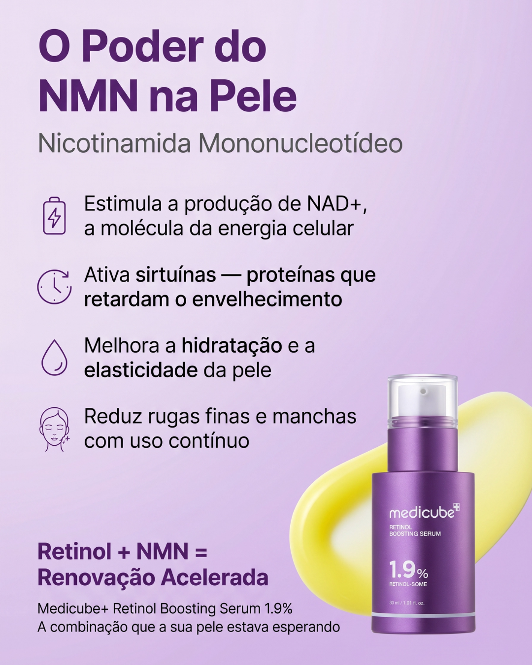 Medicube Retinol NMN Boosting Serum 30ml Sérum Facial Anti-idade Firmador