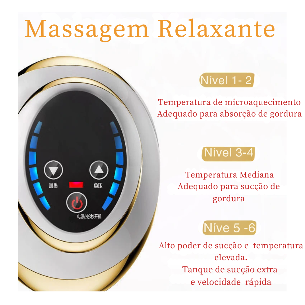 Massageador Elétrico para o Corpo YUKUI à Vácuo com Ventosa -  Firmador com sistema de aquecimento
