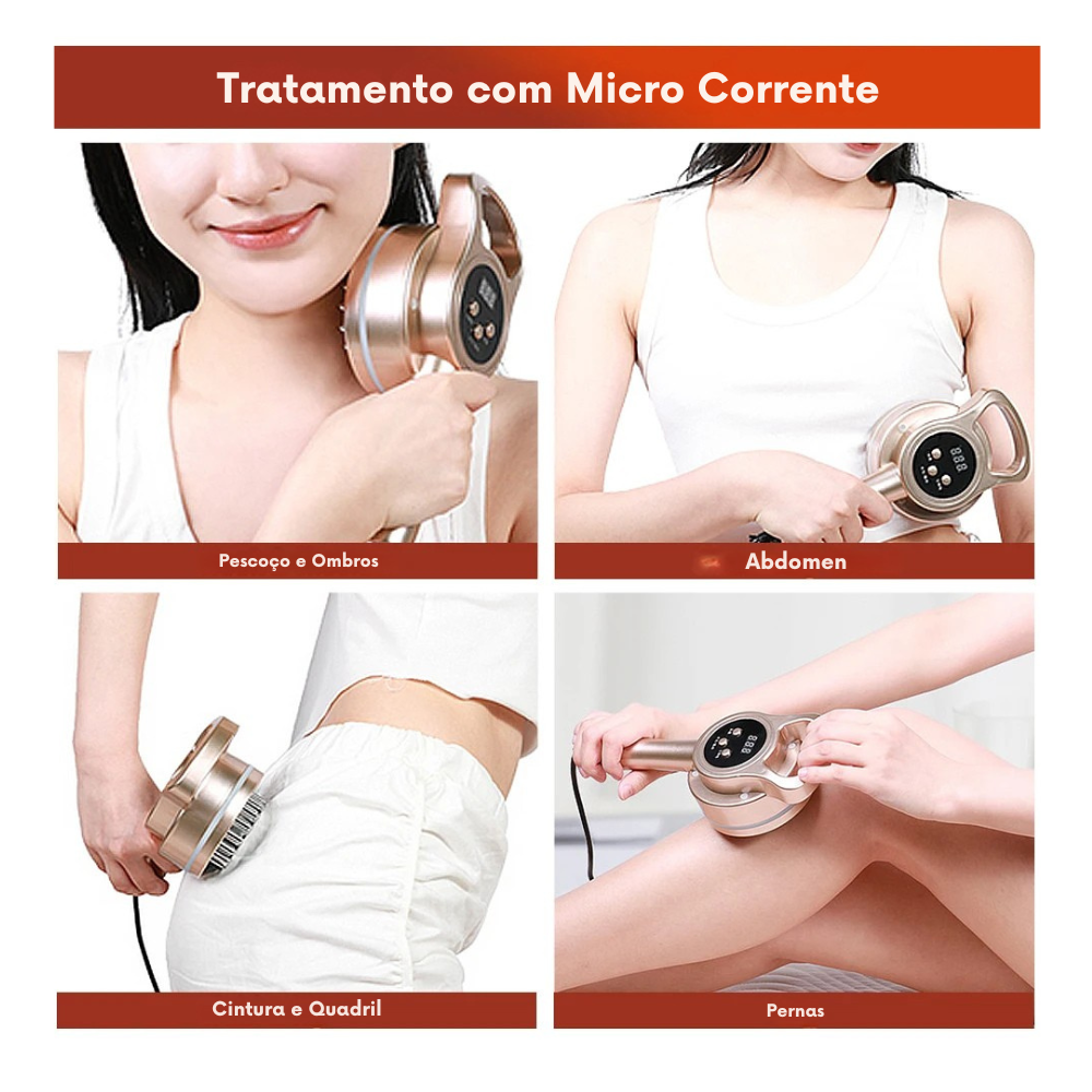 Escova de Massagem Elétrica Hailicare, Drenagem linfática, Firmadora, com Microcorrente e  Luz Led