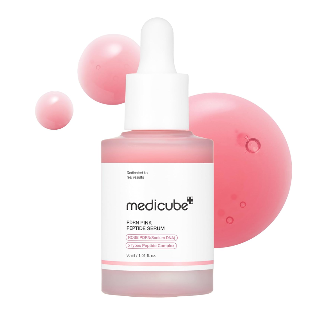 Sérum Rosa PDRN Medicube com Peptídeos e Niacinamida - Hidratação e Firmeza
