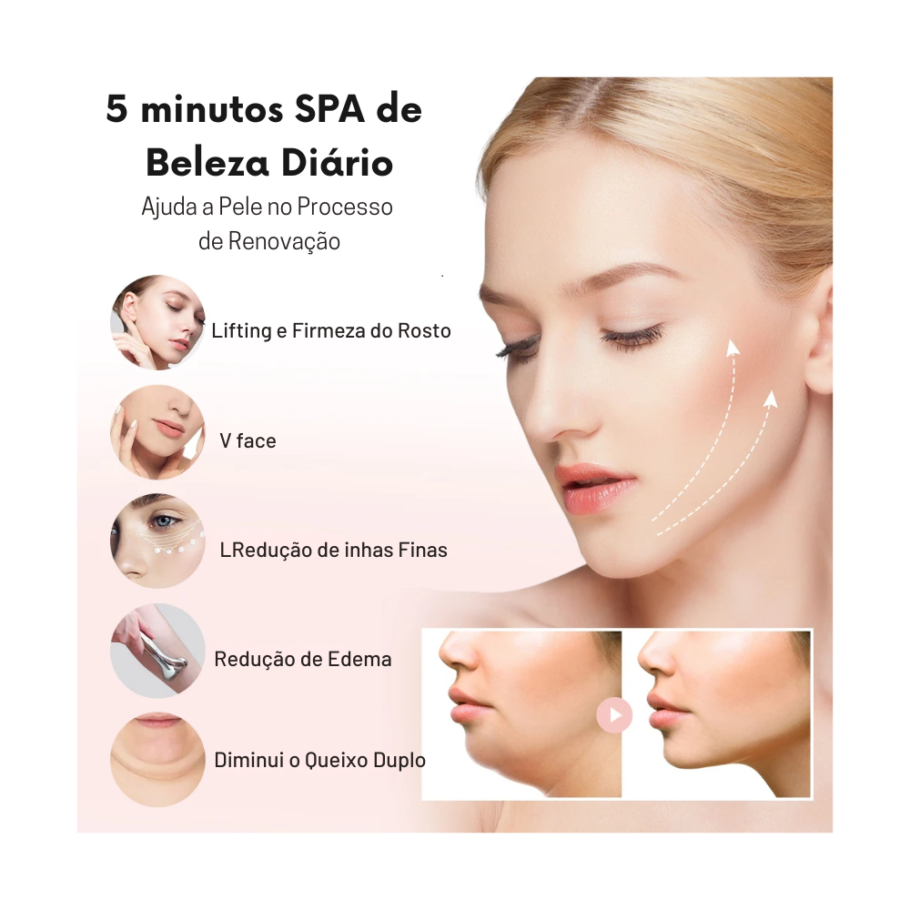 Equipamento Facial Elétrico com Microcorrente e Led - Lifting Facial e Estimulo de Colágeno