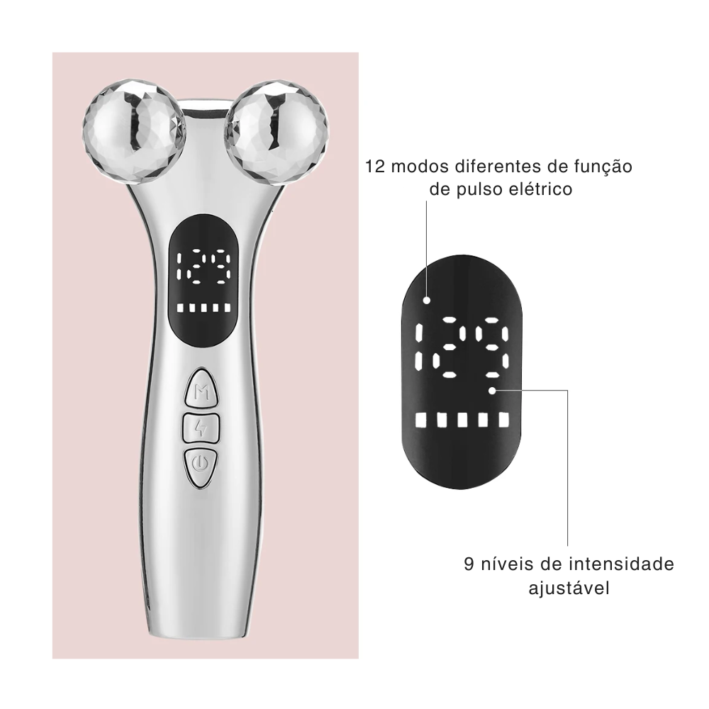Equipamento Facial Elétrico com Microcorrente e Led - Lifting Facial e Estimulo de Colágeno