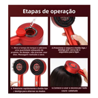 Escova Elétrica Massagem Couro Cabeludo e Terapia Led - Crescimento do Cabelo com Aplicador de Óleo