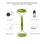Rolo Massageador de Jade Rosto e Corpo - Gua sha