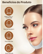 Massageador Facial V-Face com microcorrente EMS, LED e Vibração Lifting e Contorno Face