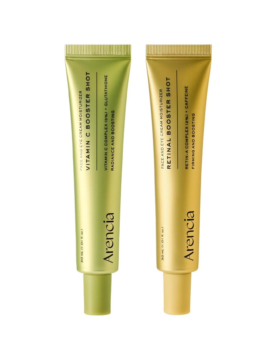 Kit Arencia Vitamin C e Retinal Booster Shot Duo ✨ Tratamento de Manchas e Sinais de Envelhecimento - Rotina Dia e Noite