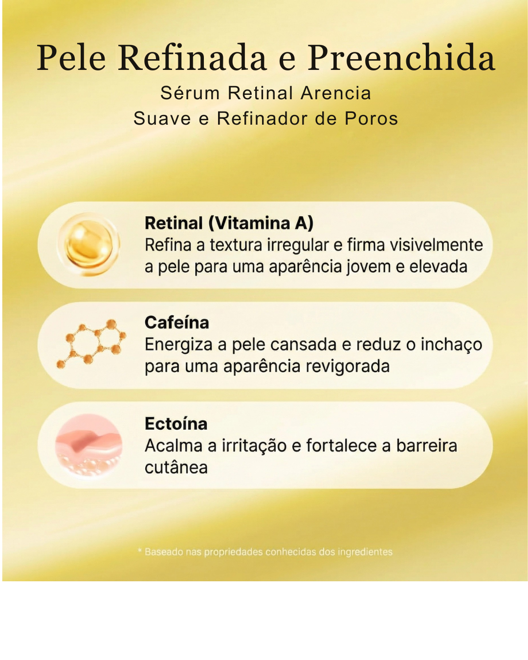 Arencia Retinal Booster Shot: Creme Facial Antienvelhecimento - Efeito Tensor, Iluminador, Reduz Linhas Finas
