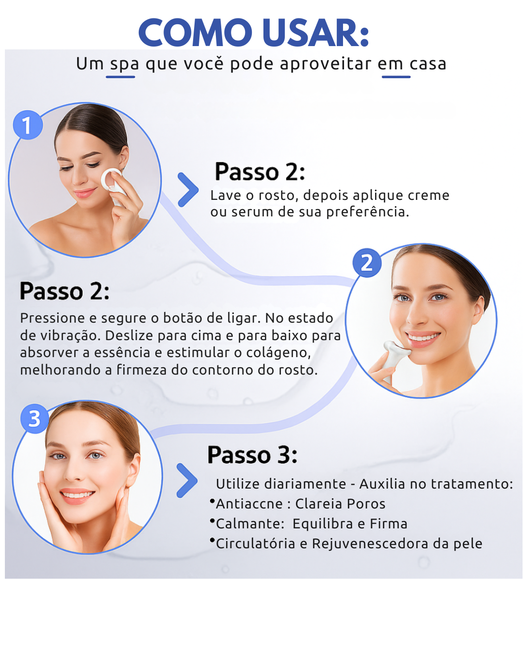 REVELL - Dispositivo de Beleza para Pescoço e Rosto com Microcorrente para lifting facial