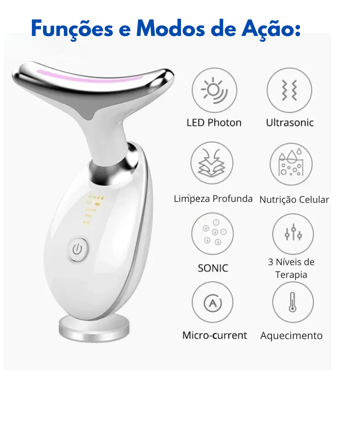 REVELL - Dispositivo de Beleza para Pescoço e Rosto com Microcorrente para lifting facial
