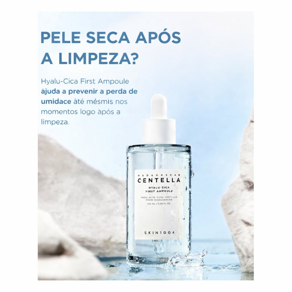 SKIN1004 Hyalu-CICA– Ampola Hidratante com Ácido Hialurônico e CICA para Pele Seca e Sensível