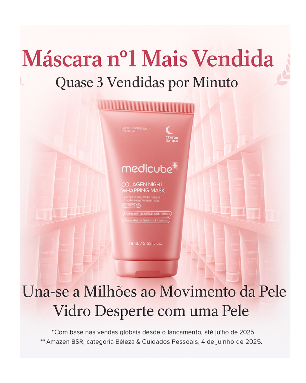 Máscara Facial Noturna Peel Off com Colágeno Medicube- Hidratação Profunda