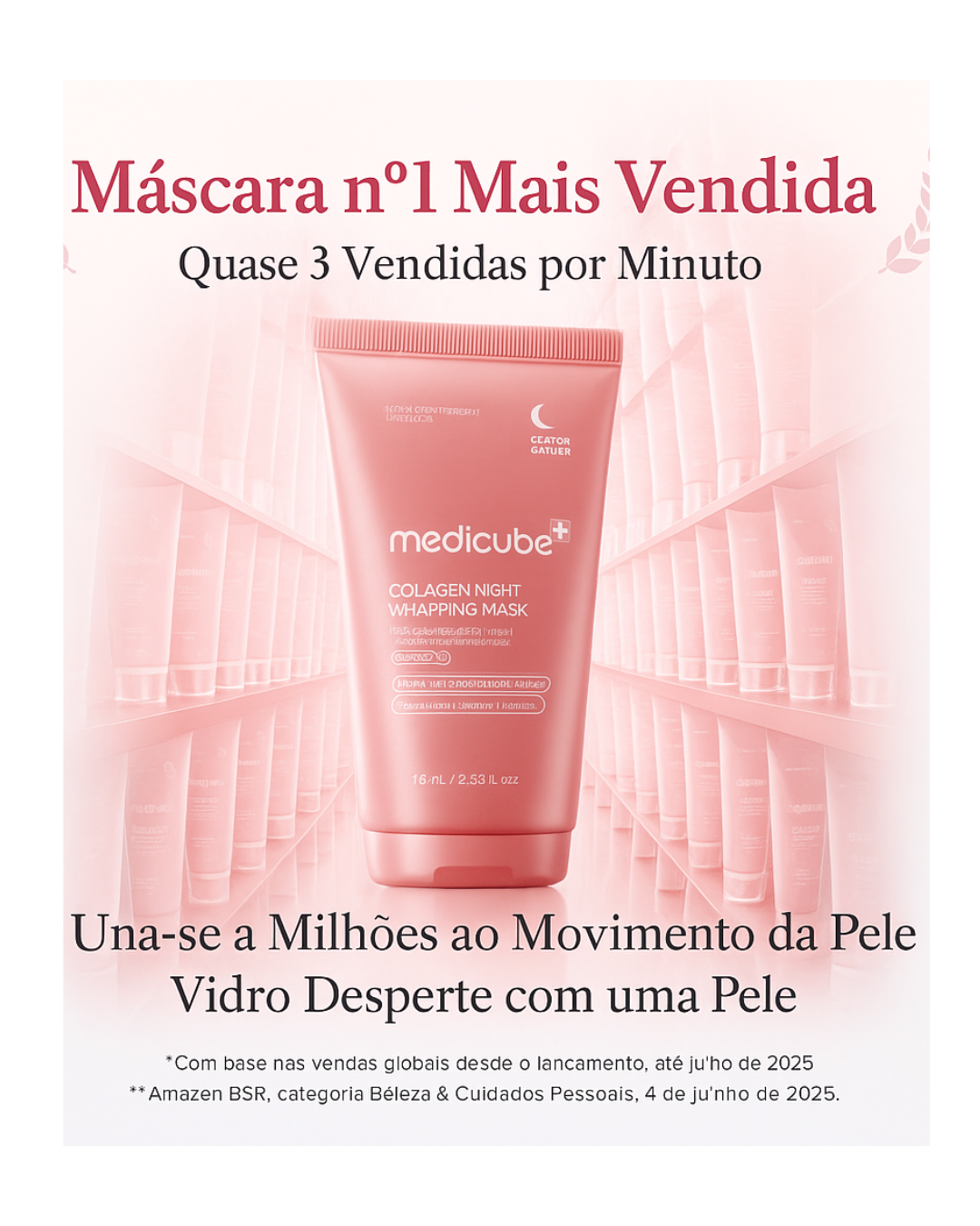 Máscara Facial Noturna Peel Off com Colágeno Medicube- Hidratação Profunda