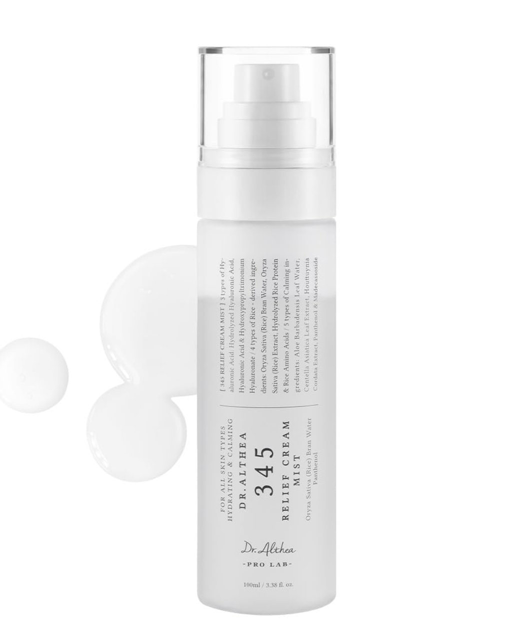 Dr.Althea 345 Relief Cream Mist | Bruma Facial Hidratante com Extrato de Arroz | Cuidado Suavizante para Pele Sensível | Cuidados com a Pele