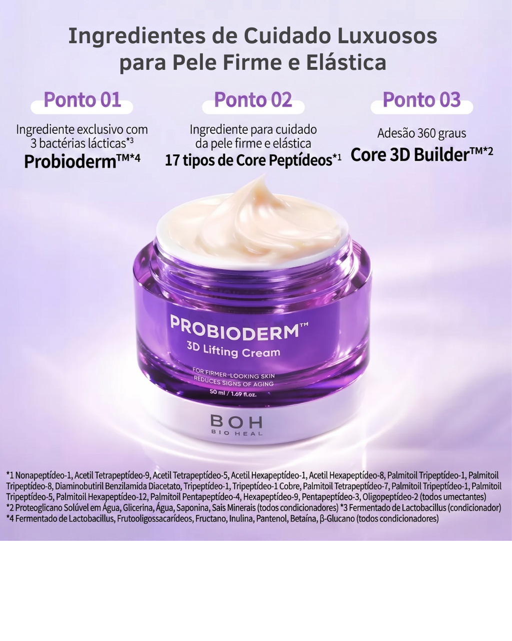 Bioheal BOH Probioderm 3D Lifting Cream 50ml Creme Facial Hidratante Firmador