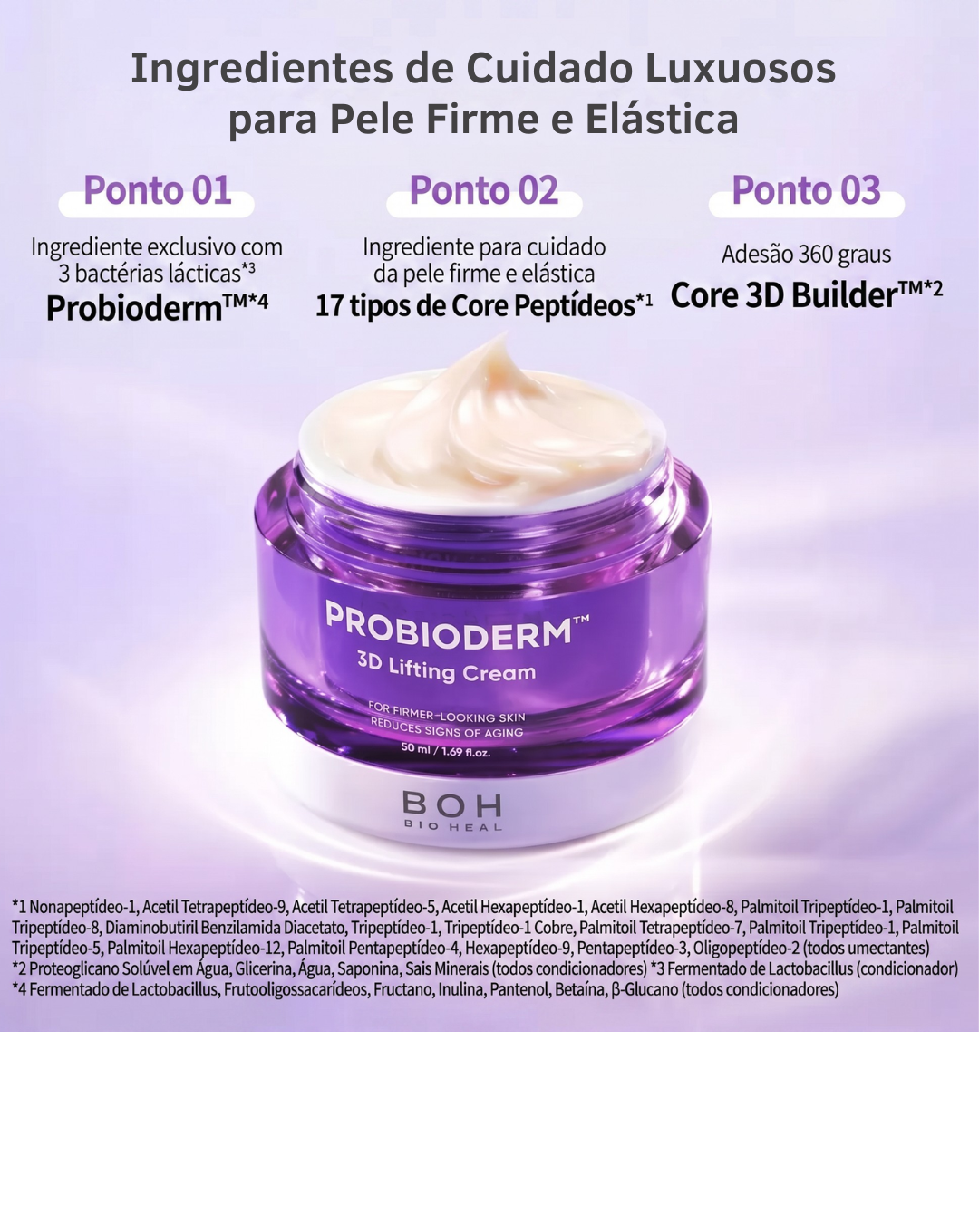 Bioheal BOH Probioderm 3D Lifting Cream 50ml Creme Facial Hidratante Firmador
