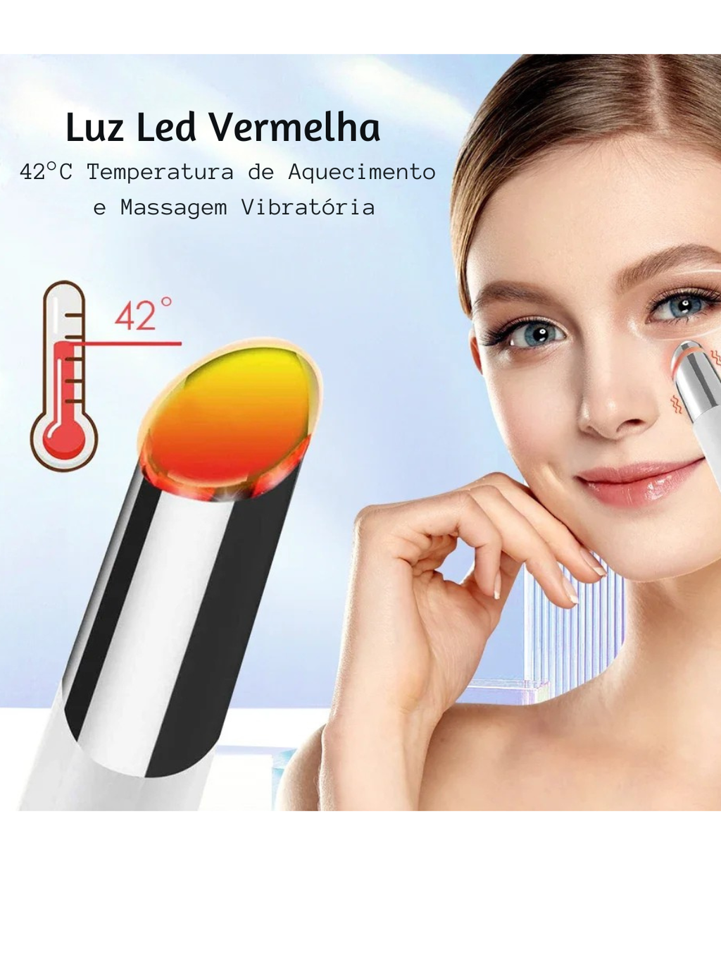 Massageador de Olhos com Vibração IPL - Clareador e Firmador