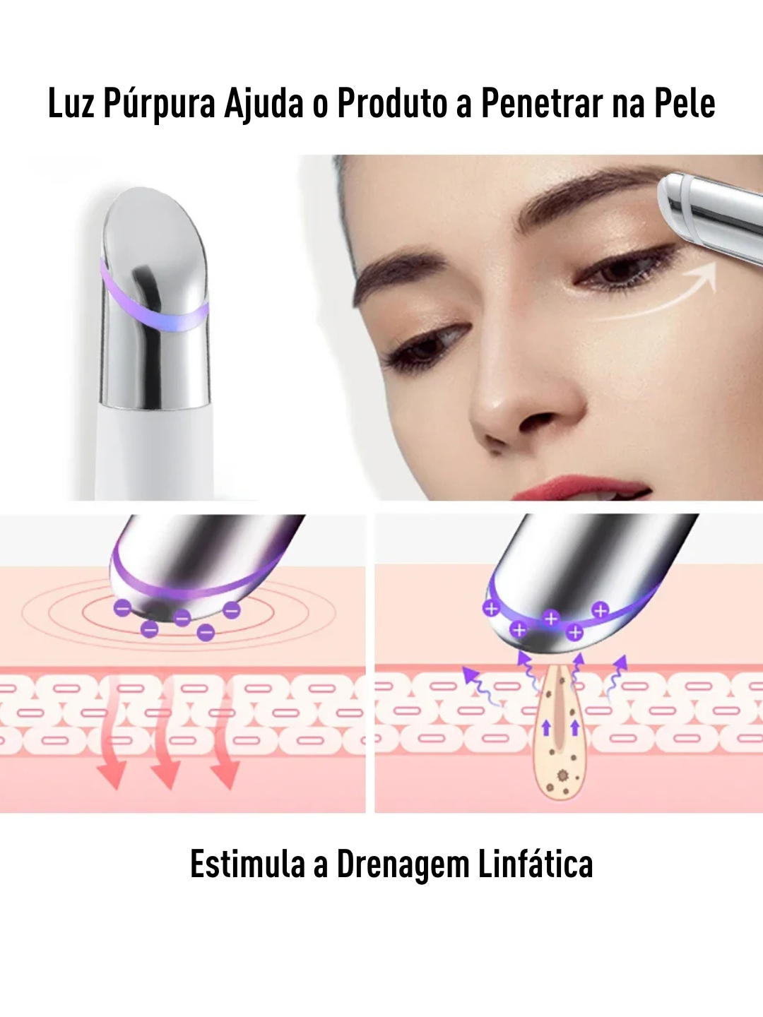 Massageador de Olhos com Vibração IPL - Clareador e Firmador