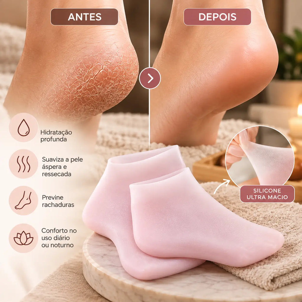 Meia de Silicone para Hidratação - Compre 1, Leve 2 + Frete Grátis 🔥