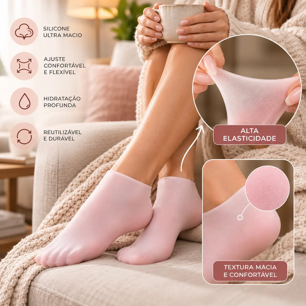 Meia de Silicone para Hidratação - Compre 1, Leve 2 + Frete Grátis 🔥