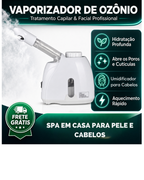 Aparelho Vaporizador Para Rosto e Cabelo com Óleo de Ozônio e Aloe Vera - Spa Facial em Casa