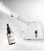 Aparelho Vaporizador Para Rosto e Cabelo com Óleo de Ozônio e Aloe Vera - Spa Facial em Casa