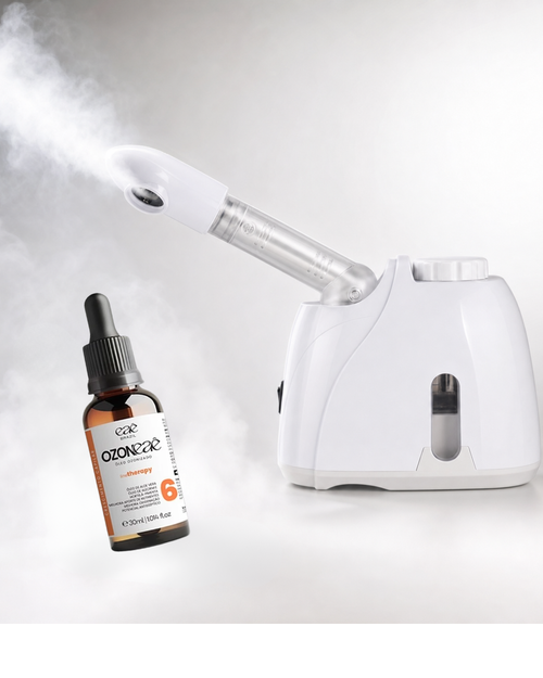 Aparelho Vaporizador Para Rosto e Cabelo com Óleo de Ozônio e Aloe Vera - Spa Facial em Casa