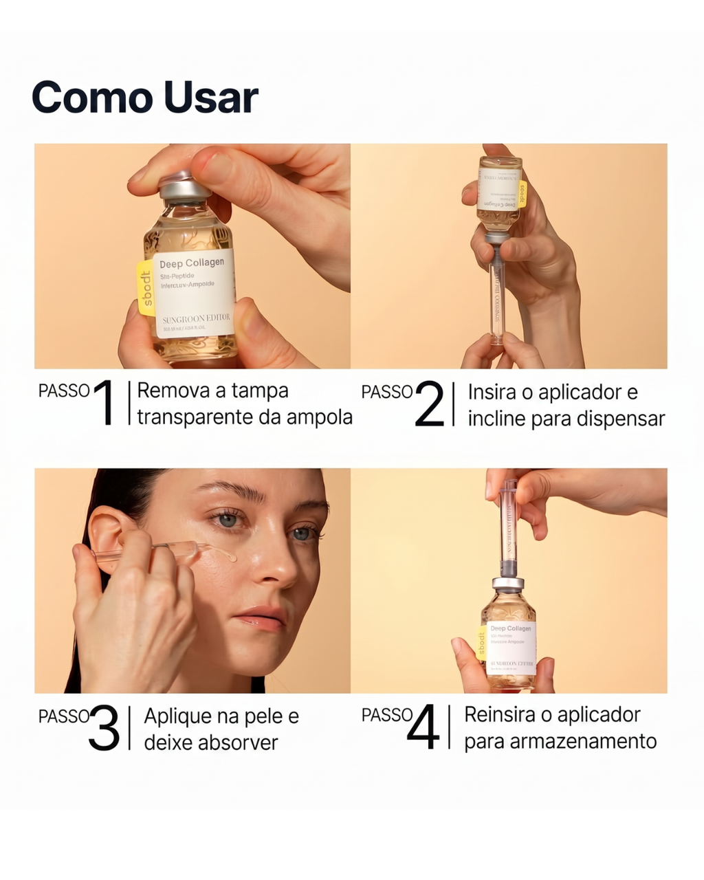 ✨ SUNGBOON EDITOR Glow Intensive Silk Peptide Ampoule – Sérum Facial com Peptídeos, Colágeno e Glow Radiante