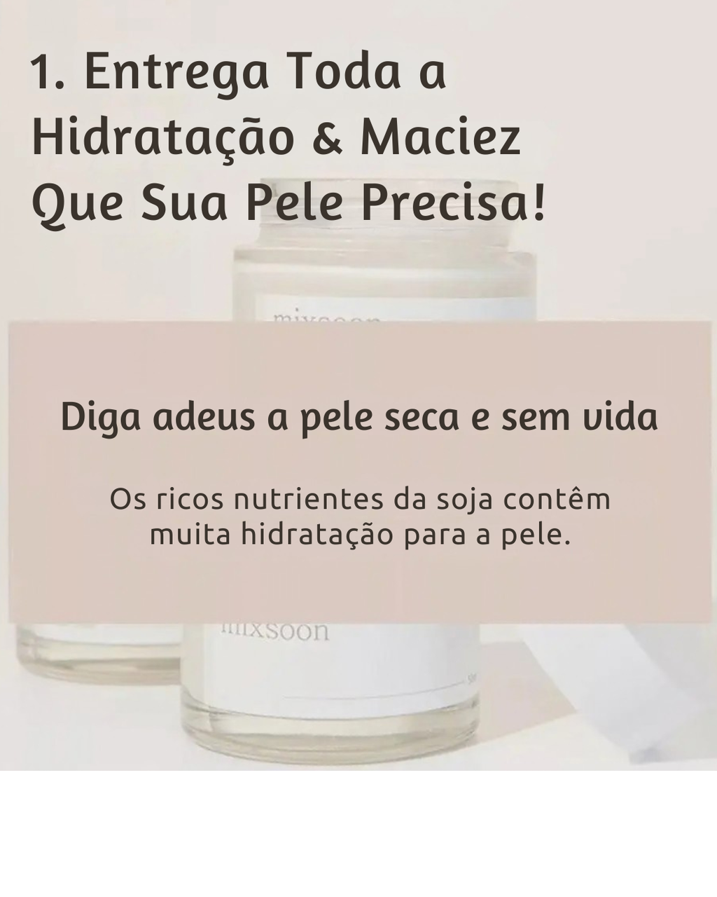 Mixsoon Bean Essence – Soro Facial Coreano de Soja para Reparação, Anti-Idade, Clareamento de Manchas e Pele Mais Lisa