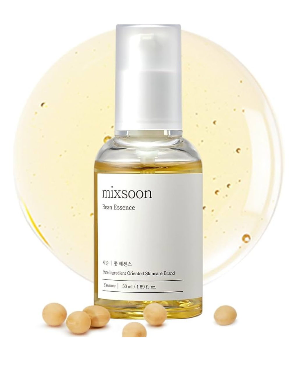 Mixsoon Bean Essence – Soro Facial Coreano de Soja para Reparação, Anti-Idade, Clareamento de Manchas e Pele Mais Lisa
