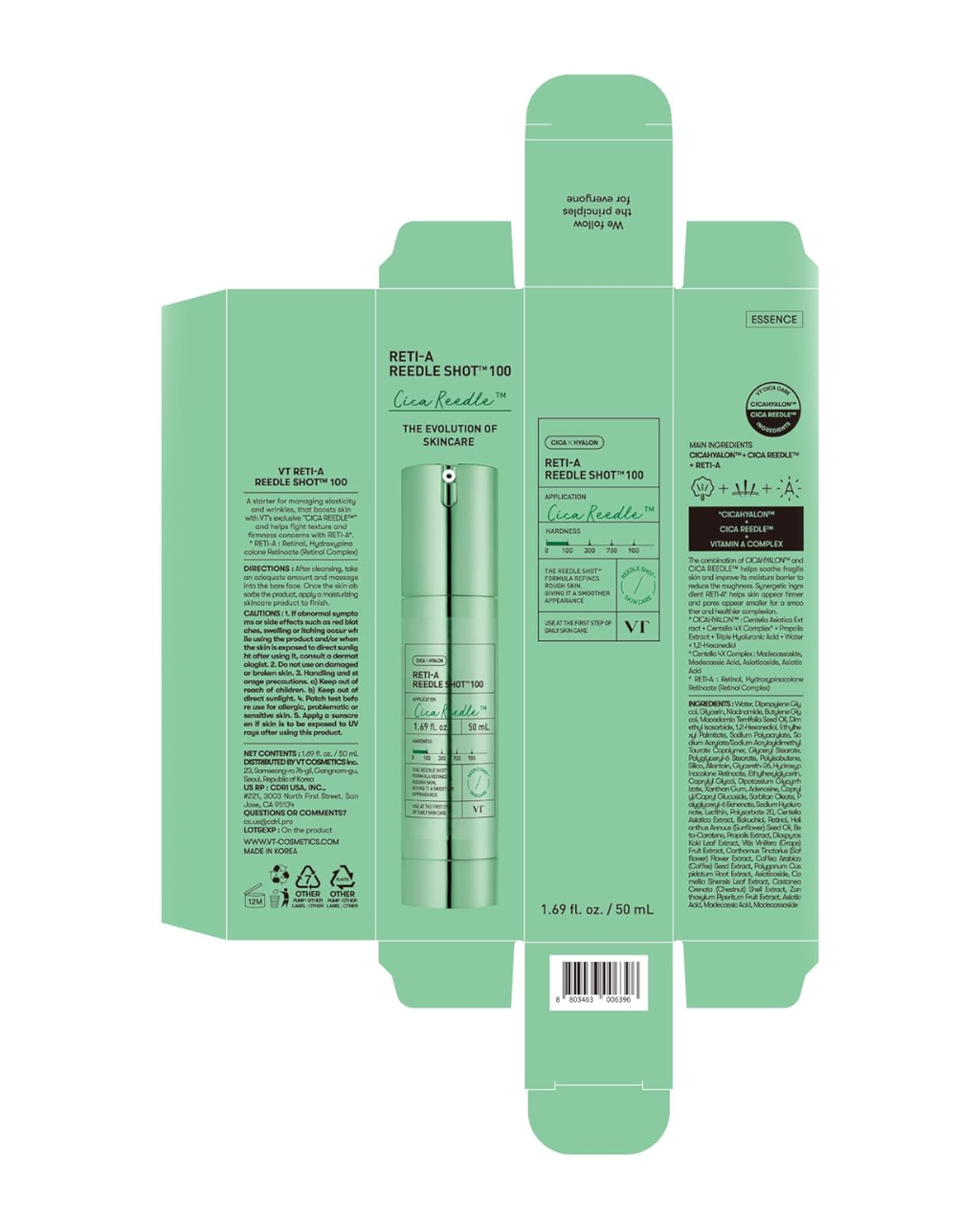 VT COSMETICS Reti-A Reedle Shot 300 Sérum Retinol (Vitamina A) com Microagulhamento, Exossomos Reparadores e Booster Coreano 50ml
