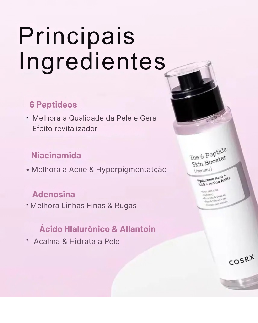 COSRX 6X Peptide Complex Serum – Soro Antirrugas com Peptídeos que Estimula Colágeno, Aumenta Elasticidade e Firmeza da Pele