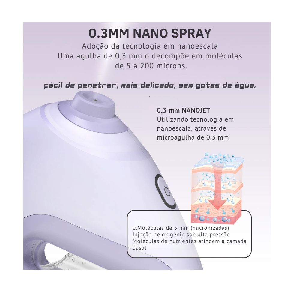 Umidificador facial LIVELY -  Vaporizador , Injeção de Oxigênio, Hidratação e Maciez