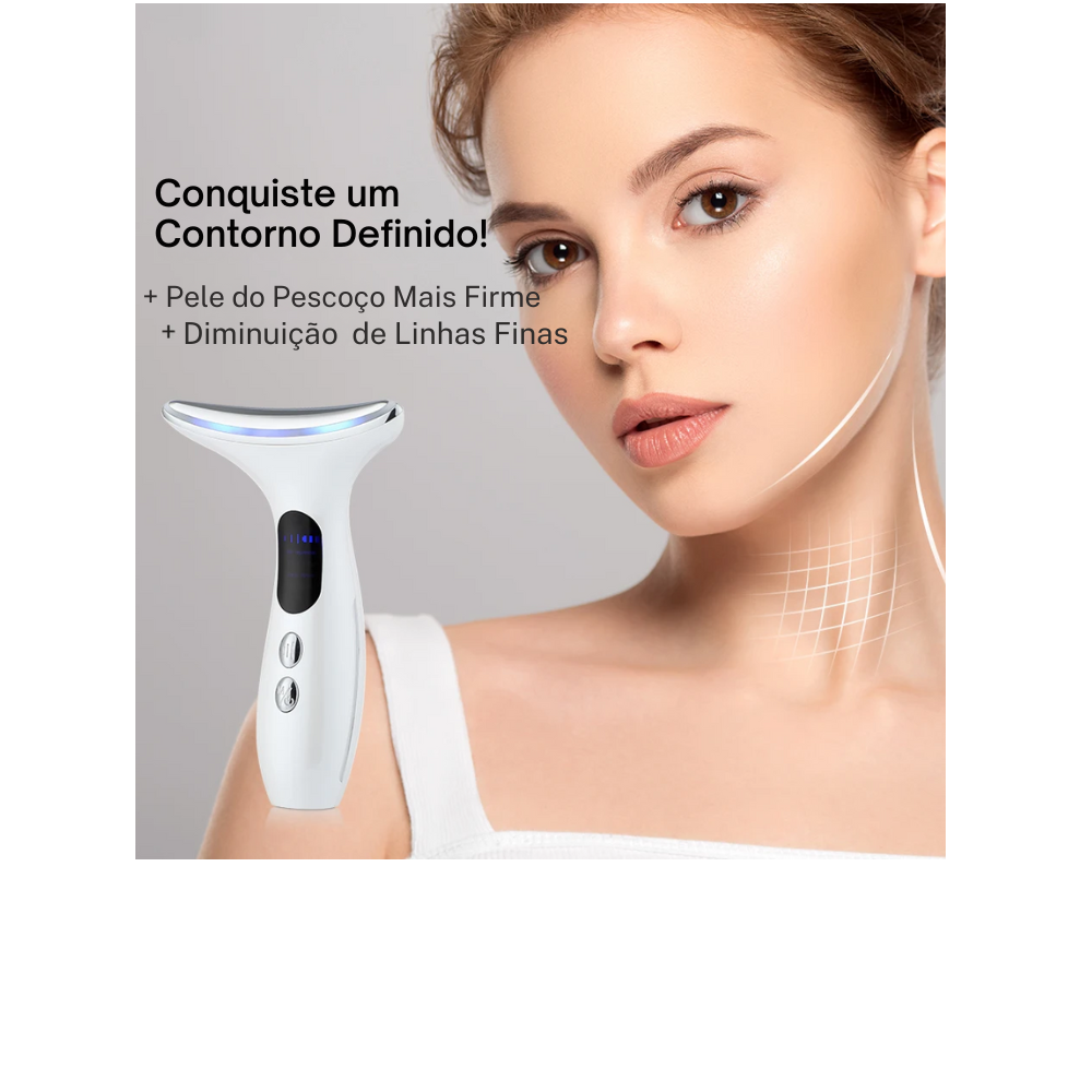 Equipamento para Tonificação do Pescoço e Rosto LUMI - Led Terapia e Microcorrente para Lifting