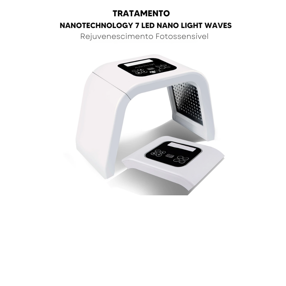 Dispositivo para Face, Pescoço, Mãos e Colo com Luz Led de 7 cores, Colágeno, Anti Sinais e Anti Acne
