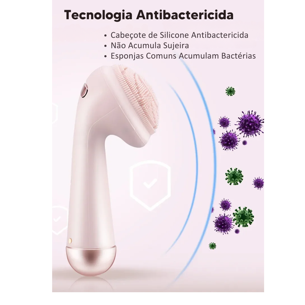 Escova de Limpeza e Esfoliação Facial Sônica À Prova D'água Flower Cleanser - Pele Radiante
