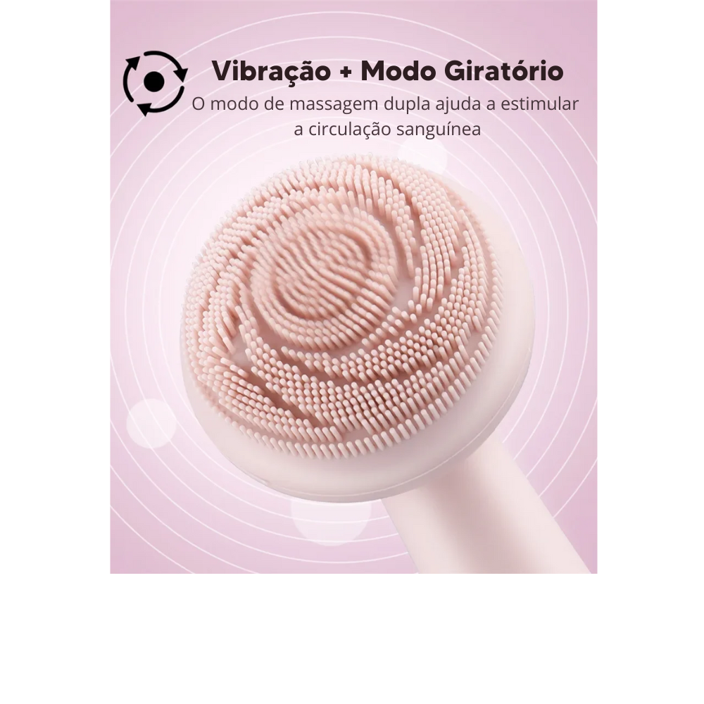 Escova de Limpeza e Esfoliação Facial Sônica À Prova D'água Flower Cleanser - Pele Radiante