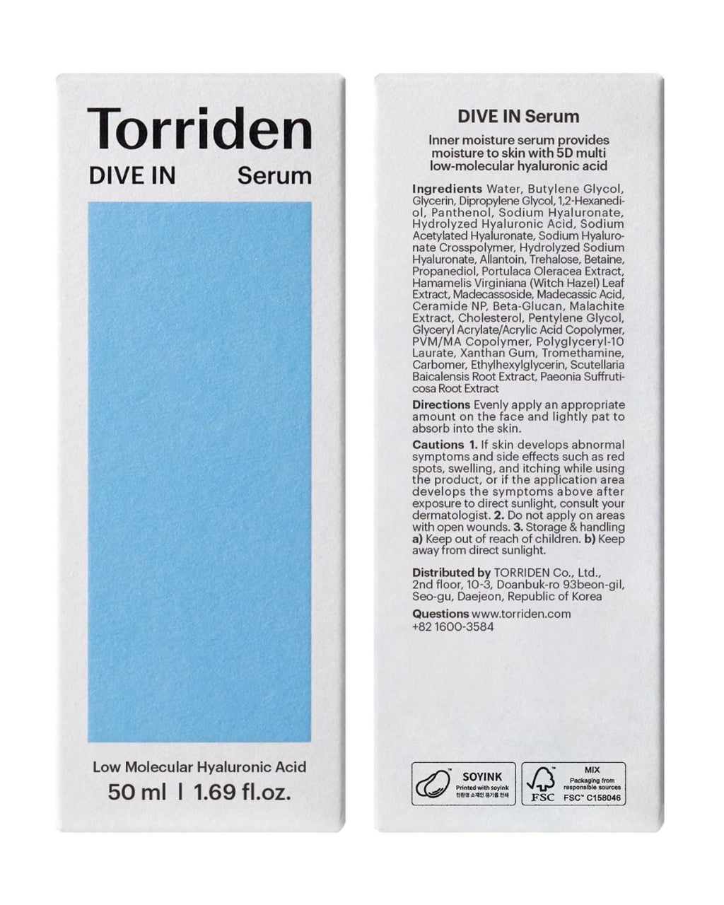 Sérum Torriden com Ácido Hialurônico Baixo Peso Molecular Hidratação Profunda