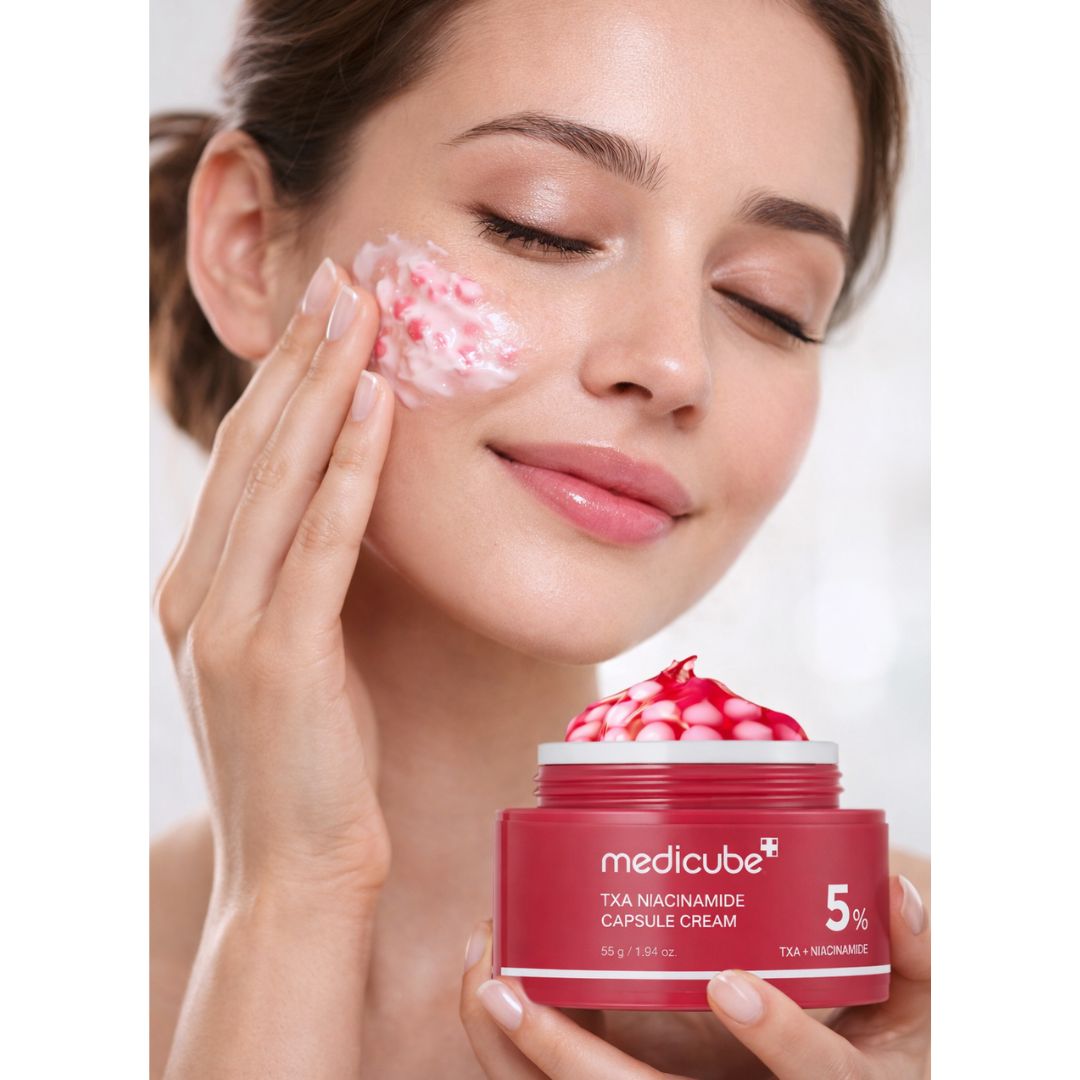 Creme Facial Cápsula Vermelha Medicube TXA – Clareamento e Luminosidade com Niacinamida