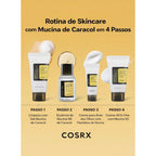 Kit COSRX Advanced Snail 4 Passos – Mucina de Caracol para Reparação, Hidratação Profunda e Pele Revitalizada