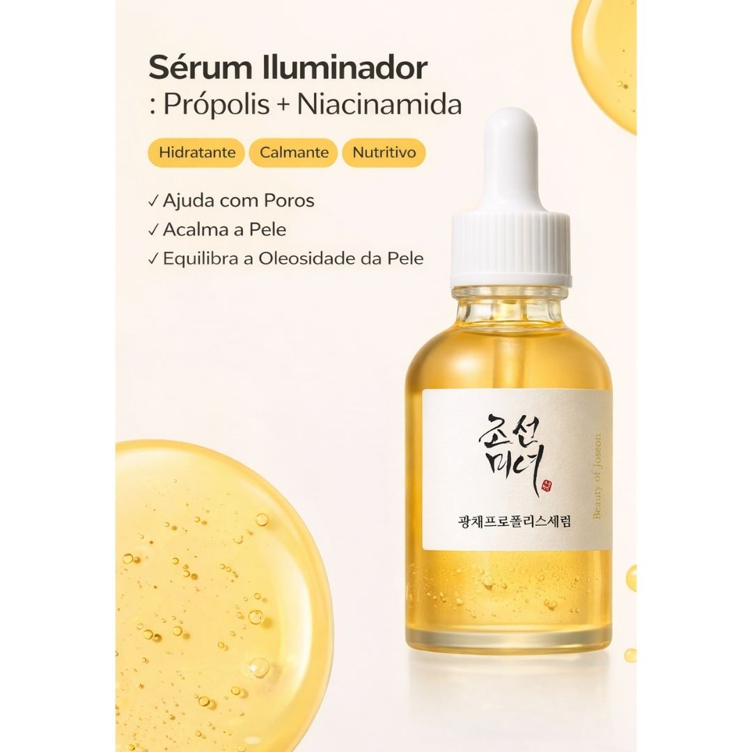 Sérum Iluminador com Própolis 60% Beauty of Joseon + Niacinamida 2% e BHA