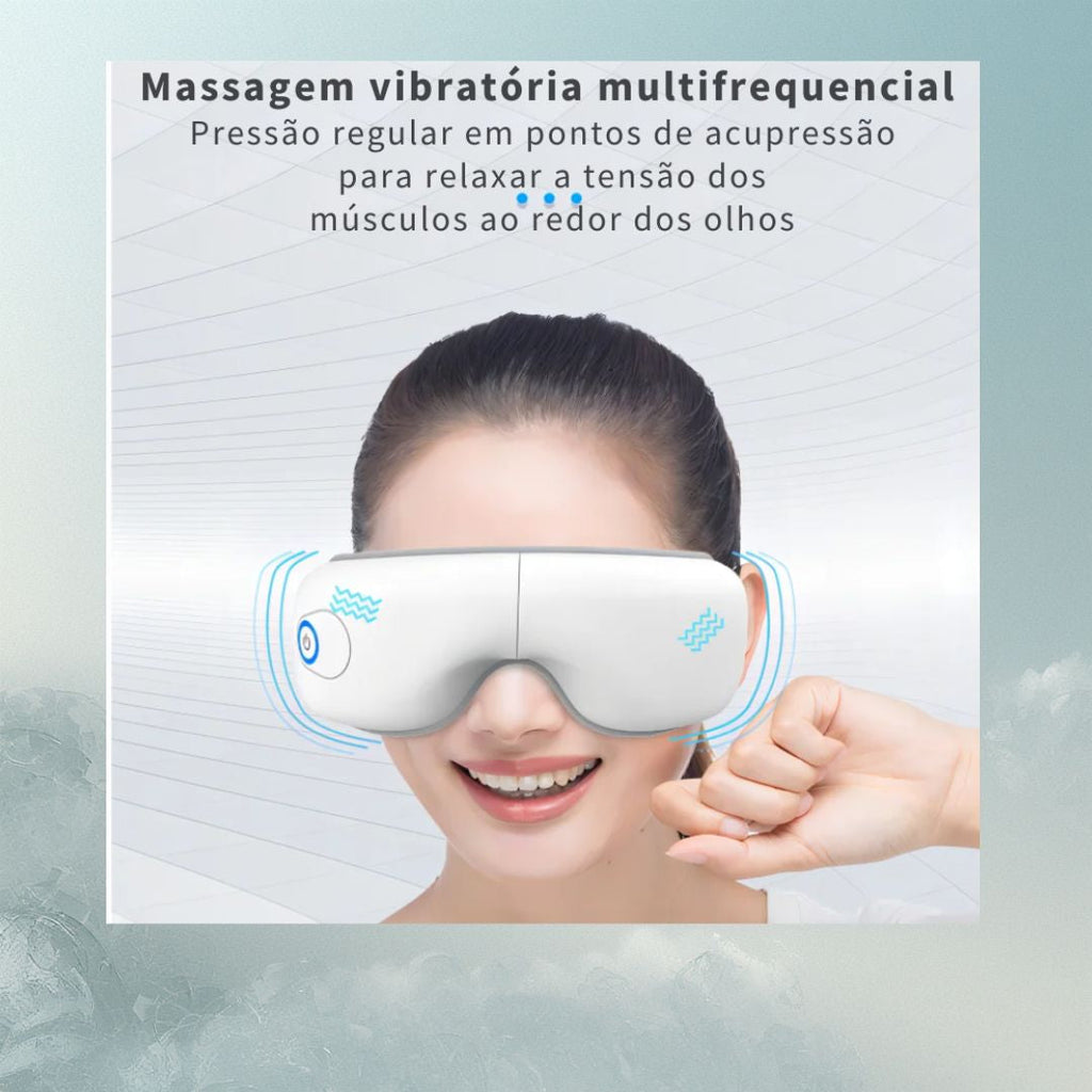 Máscara Massageadora de Olhos Com Aquecimento, Airbag Musical Para Relaxamento