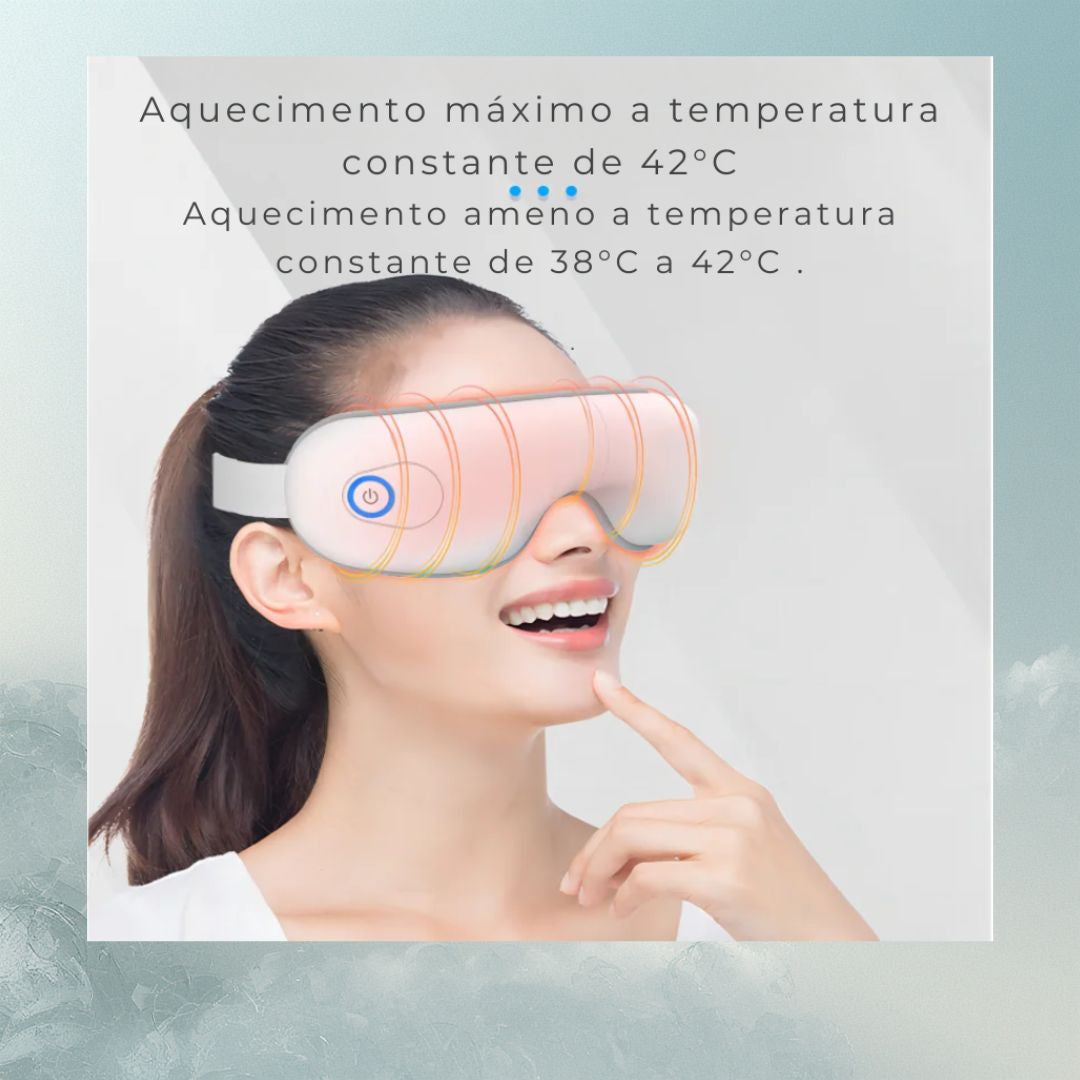 Máscara Massageadora de Olhos Com Aquecimento, Airbag Musical Para Relaxamento
