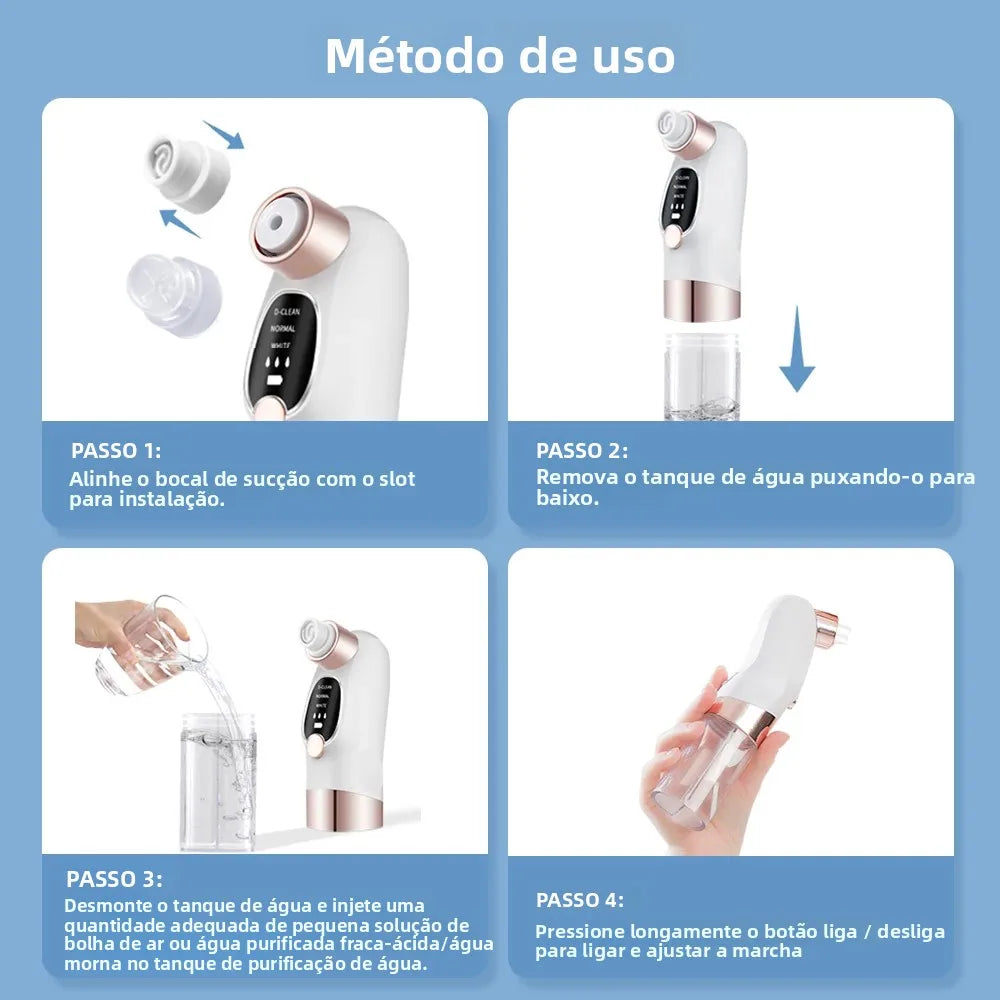 Removedor Elétrico de Cravos com Tecnologia Hailicare - Tratamento de Poros, Sucção a Vácuo