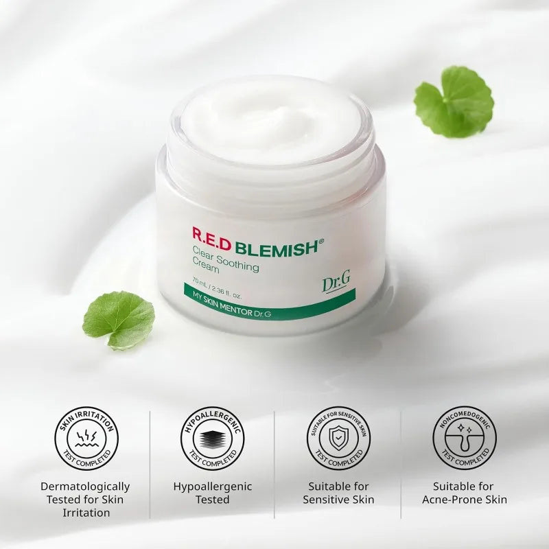 Dr G Red Blemish Hidratante Facial Calmante para Peles Sensíveis, Acneicas e Irritadas