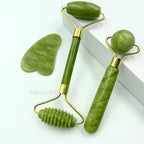 Rolo Massageador de Jade Rosto e Corpo - Gua sha