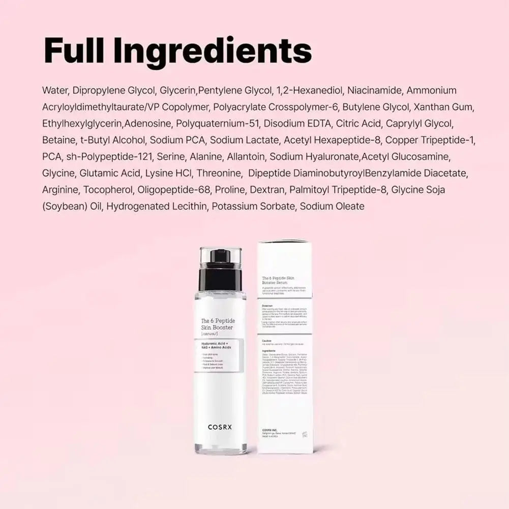 COSRX 6X Peptide Complex Serum – Soro Antirrugas com Peptídeos que Estimula Colágeno, Aumenta Elasticidade e Firmeza da Pele