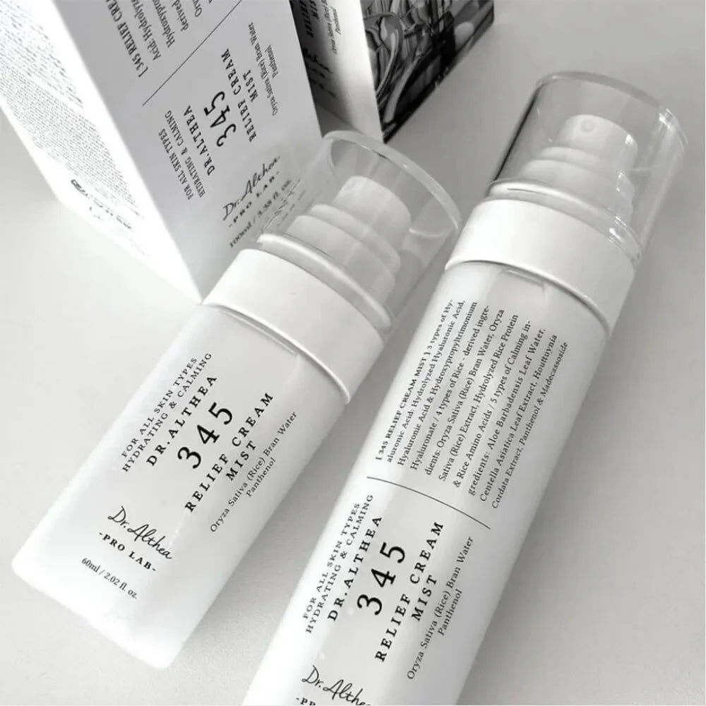 Dr.Althea 345 Relief Cream Mist | Bruma Facial Hidratante com Extrato de Arroz | Cuidado Suavizante para Pele Sensível | Cuidados com a Pele