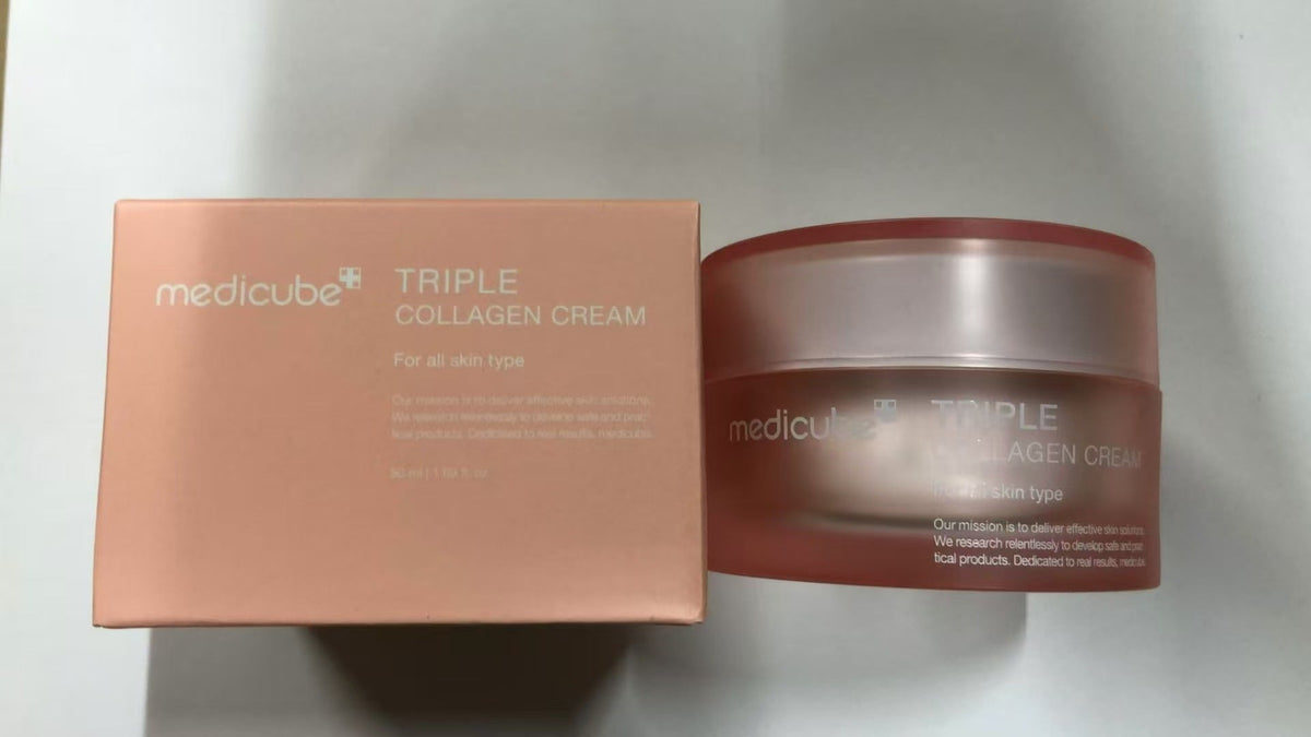Creme Triplo Colágeno Medicube - Hidratante Firmador com Ácido Hialurônico Premium - Aumenta a Elasticidade